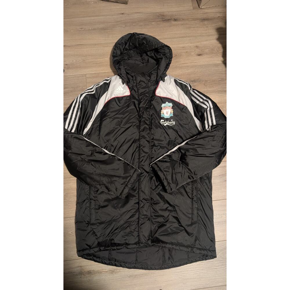 Vintage 2008-2009 Liverpool Insulated Stadium Jacket Adidas Carlsberg Size L